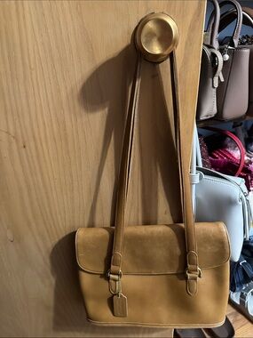 Coach Tan Leather Double-Strap Shoulder Bag
